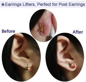 img 3 attached to 👂 Earring Lifters: Fix Drooping Earring Backs with Hypoallergenic Large Stud Earring Backings - Silver/Gold/Rose Gold (6 Pairs/Set)