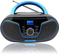 🎧 portable cd player boombox with bluetooth, fm radio, crystal-clear sound, mp3 playback, usb port, aux input, headphone jack, lcd display, ac/dc operated - lonpoo stereo sound system logo