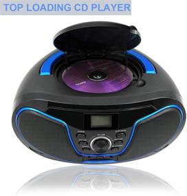 img 1 attached to 🎧 Portable CD Player Boombox with Bluetooth, FM Radio, Crystal-Clear Sound, MP3 Playback, USB Port, AUX Input, Headphone Jack, LCD Display, AC/DC Operated - LONPOO Stereo Sound System
