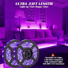 img 3 attached to 33ft UV LED Black Light Strip Kit by LEDVIE - 10m Flexible Blacklight LED Strip Lights, 12V Ribbon Rope for Glow Party, Room Decor, Fluorescent Dance Party, Body Paint, Aquarium