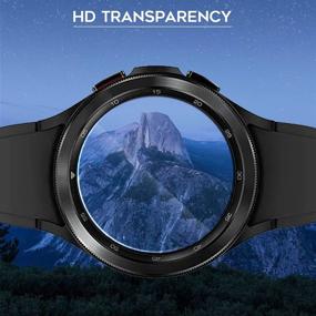 img 1 attached to Превосходный 3-пакет защитного стекла для Samsung Galaxy Watch 4 Classic 46 мм, Watch 📱 3 45 мм, Garmin Forerunner 55, Forerunner 45, Forerunner 45S - Кристально чистый, без пузырей, пожизненная замена