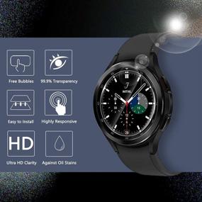 img 3 attached to Превосходный 3-пакет защитного стекла для Samsung Galaxy Watch 4 Classic 46 мм, Watch 📱 3 45 мм, Garmin Forerunner 55, Forerunner 45, Forerunner 45S - Кристально чистый, без пузырей, пожизненная замена