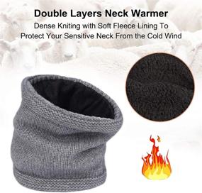 img 1 attached to 🧣 Maylisacc 3-Piece Winter Beanie Hat, Scarf, and Glove Set for Men and Women – Knit Caps with Touchscreen Gloves and Neck Warmer