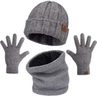 🧣 maylisacc 3-piece winter beanie hat, scarf, and glove set for men and women – knit caps with touchscreen gloves and neck warmer logo