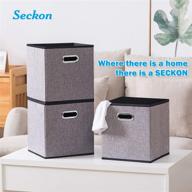 📦 4-pack linen collapsible storage cube boxes with handles for living room office – organizer cabinet shelf container logo