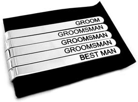 img 4 attached to Dynec Wedding Groomsman Silver Lettering