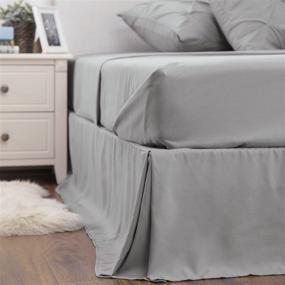 img 1 attached to 🛏️ Bedsure Twin Comforter Set Kids - 6 Piece Pintuck Twin Bed in A Bag, Grey Pinch Pleat Twin Bedding - Comforters, Sheets, Pillowcases, Shams - Kids Bedding Collections