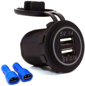 img 3 attached to 🔌 Cllena Dual USB Charger Socket Power Outlet with Blue LED - Ideal for Car, Boat, Marine, Motorcycle, and Mobile Devices (1PC)