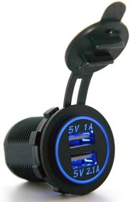 img 4 attached to 🔌 Cllena Dual USB Charger Socket Power Outlet with Blue LED - Ideal for Car, Boat, Marine, Motorcycle, and Mobile Devices (1PC)