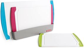 img 4 attached to Neoflam 4 Piece Plastic Coded Cutting Board Set Plus Organizer: Microban 🔪 Protection, Extra Large Size, BPA Free, Non-Slip & Dishwasher Safe - Multicolor 4pc Set