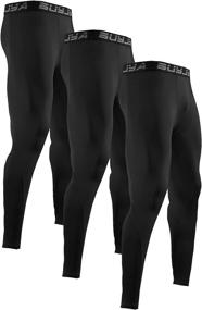 img 4 attached to BUYJYA Compression Leggings Athletic Black Black Crimson