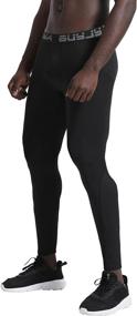 img 2 attached to BUYJYA Compression Leggings Athletic Black Black Crimson