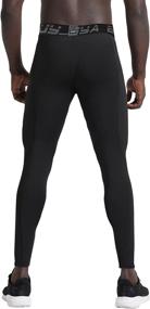 img 3 attached to BUYJYA Compression Leggings Athletic Black Black Crimson