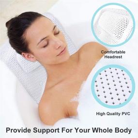 img 2 attached to YIMODO Non-Slip Full Body Bath Pillow Mat - Luxury Spa Cushion with Tub Neck and Back Support - Large Suction Cups Comfort Head Rest - 49x14in