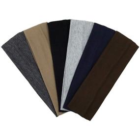 img 3 attached to 👧 Kenz Laurenz Cotton Headbands - 6 Pack of Soft, Stretchy, and Fashionable Sports Headbands for Teens, Women, and Girls - 2" Width - Neutral Colors