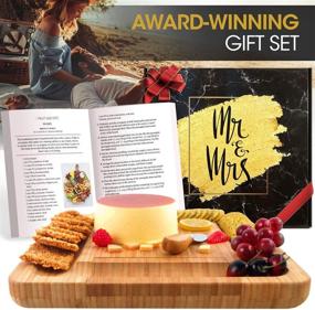 img 2 attached to DELUXY Couple's Cheese Board Set - Christmas Gifts for Couples, Bridal Shower Gifts for Bride, Wedding & Anniversary Gifts, Unique Engagement Gifts for Newly Engaged Couples 2021, His and Hers
