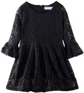 👗 littlespring girls lace dress with flare sleeves for wedding party in hollow design logo