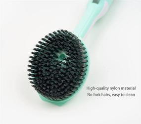 img 1 attached to 🧽 AluAlu Kitchen Dish Brush with Handle and Soap Dispenser - Ideal for Cleaning Pots, Pans, Sink, Tableware, and Stove - 1 Pack