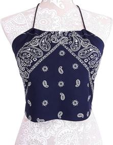 img 2 attached to 👕 Chic and Trendy: Downright Bandanas Bandana Halter Shirt for Women's Fashion