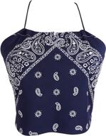 👕 chic and trendy: downright bandanas bandana halter shirt for women's fashion logo