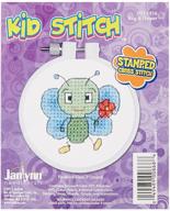 🐞 janlynn 021-1816 kid bug & flower stamped cross stitch kit - fun & easy craft project for children, 3" size logo