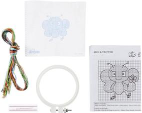 img 1 attached to 🐞 Janlynn 021-1816 Kid Bug & Flower Stamped Cross Stitch Kit - Fun & Easy Craft Project for Children, 3" Size