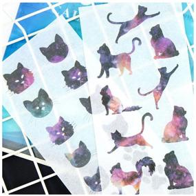 img 2 attached to Cute Funny Cat Washi Planner Sticker Set - Decorative Adhesive Stickers for Diary, Album, Notebook, Journal - Craft Scrapbooking Sticker Pack with 12 Sheets/Pack (Star Cat)