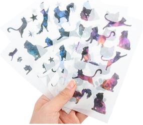 img 3 attached to Cute Funny Cat Washi Planner Sticker Set - Decorative Adhesive Stickers for Diary, Album, Notebook, Journal - Craft Scrapbooking Sticker Pack with 12 Sheets/Pack (Star Cat)