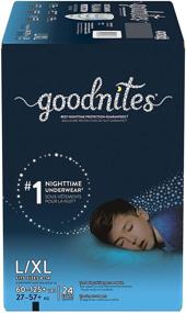 img 4 attached to Нижнее белье от "Goodnites" для мальчиков, с проблемой ночного мочеиспускания, размер L/XL, 24 шт.: идеальное решение для сохранения сухости ночью.