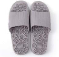 👣 revitalize your feet with acupressure massage slippers - therapeutic sandals for foot acupoint massage, arch pain relief, and non-slip comfort (gray, size 7.5-8) logo