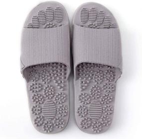 img 1 attached to 👣 Revitalize Your Feet with Acupressure Massage Slippers - Therapeutic Sandals for Foot Acupoint Massage, Arch Pain Relief, and Non-Slip Comfort (Gray, Size 7.5-8)