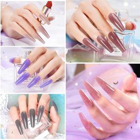 img 3 attached to 💅 Poly Gel Nail Kit with UV Lamp, 10 Vibrant Fall Colors Quick Nail Extension Gel Kit Easy Builder Gel with Rhinestone, Slip Solution, Complete Poly Gel Kits for DIY Manicure, Pink Nude Series