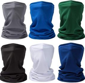 img 4 attached to 🎭 Ultimate Face Coverings for Men: Sun UV Protection Dust Wind Neck Gaiter Bandana Balaclava - Perfect for Fishing and Hiking!