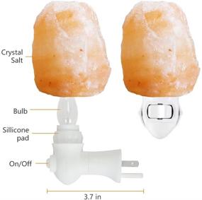 img 2 attached to 🔌 Pursalt Himalayan Salt Lamp Night Light Plug In: 360° Rotatable Wall Plug | 2 Replacement Bulbs | Bathroom & Bedroom Night Light | Pink Crystal Rock Salt Hand Crafted | Perfect Gift