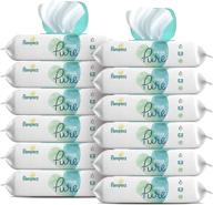 🧼 baby wipes: pampers aqua pure sensitive water diaper wipes - hypoallergenic, unscented, 12x pop-top packs, 672 count logo