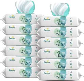 img 4 attached to 🧼 Baby Wipes: Pampers Aqua Pure Sensitive Water Diaper Wipes - Hypoallergenic, Unscented, 12x Pop-Top Packs, 672 Count