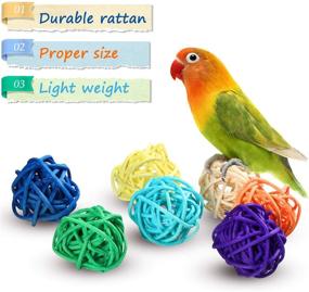 img 1 attached to 🐦 Sumind 80 Pieces Rattan Ball Bird Toys: Interactive Wicker Chewing Toys for Parrots, Parakeets, and Small Animals - Perfect for Cage Accessories, Wedding Party Decorations, and Table Décor - 30mm Random Color