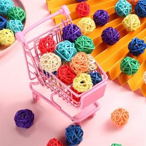 img 2 attached to 🐦 Sumind 80 Pieces Rattan Ball Bird Toys: Interactive Wicker Chewing Toys for Parrots, Parakeets, and Small Animals - Perfect for Cage Accessories, Wedding Party Decorations, and Table Décor - 30mm Random Color