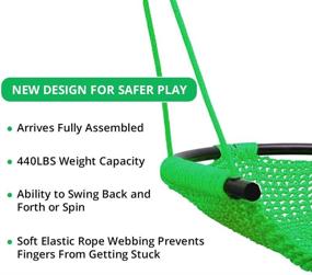 img 3 attached to 🏻 PDJW Kids Swing: Adjustable Ropes & Snap Hooks | 440lb Capacity | Backyard, Tree, Indoor & Outdoor Use!