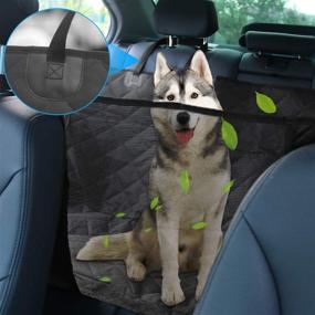 img 3 attached to Heyoo Dog Back Seat Cover - 100% Waterproof, Pet Seat Cover with Mesh Window, Storage Pockets, and Side Flaps - Dog Hammock