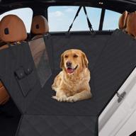 heyoo dog back seat cover - 100% waterproof, pet seat cover with mesh window, storage pockets, and side flaps - dog hammock logo