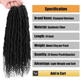 img 1 attached to 6 Packs 14 Inch Stamped Glorious Bomb Twist Crochet Hair - Nomadik Style with Curly End Twist Hair