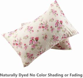 img 2 attached to 🌹 Super Soft and Cozy 2 Piece Queen Size Red Floral 100% Cotton Pillow Cases with Envelope Closure