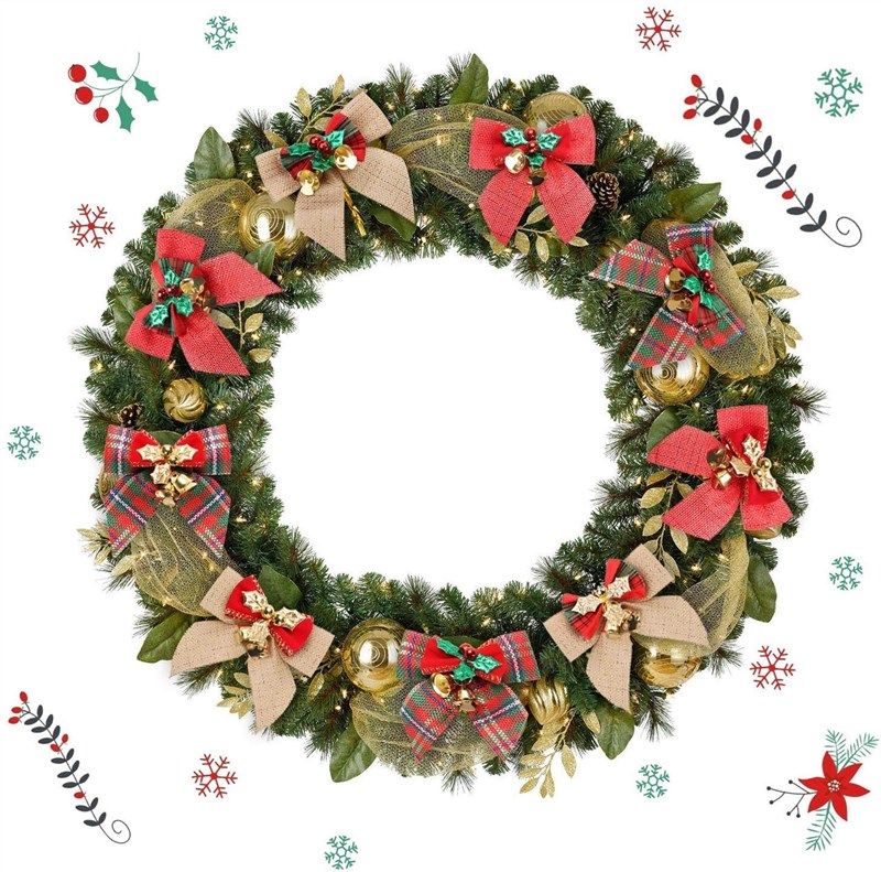 Set of 10 Red Velvet Christmas Wreath Bows, 9x13 - For Garland, Gifts,  Parties - Indoor/Outdoor Holiday Decor