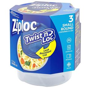 img 2 attached to 🍱 Reusable Ziploc Twist N Loc Food Storage Containers for Kitchen Organization, Dishwasher Safe, Small Round, 3 Count - Meal Prep Friendly