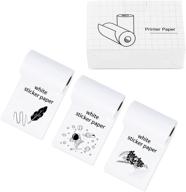 vetbuosa white self-adhesive thermal paper: glossy sticker paper for mini sticker printer inkless bluetooth pocket thermal printer (black on white), 57mm x 3.5m, 30mm diameter, 3-roll pack logo