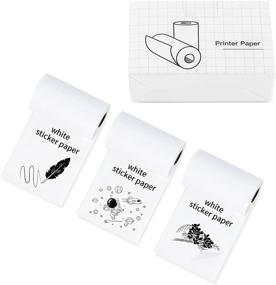 img 4 attached to Vetbuosa White Self-Adhesive Thermal Paper: Glossy Sticker Paper for Mini Sticker Printer Inkless Bluetooth Pocket Thermal Printer (Black on White), 57mm x 3.5m, 30mm Diameter, 3-Roll Pack