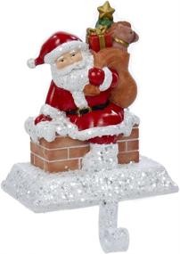 img 4 attached to 🎅 Decorate Your Mantel with the Kurt Adler Resin Santa Stocking Holder - 6.5-Inch Gift Box Design