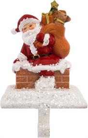 img 3 attached to 🎅 Decorate Your Mantel with the Kurt Adler Resin Santa Stocking Holder - 6.5-Inch Gift Box Design