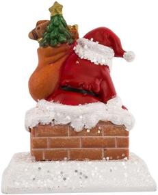 img 2 attached to 🎅 Decorate Your Mantel with the Kurt Adler Resin Santa Stocking Holder - 6.5-Inch Gift Box Design